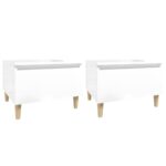 vidaXL Bočné stolíky 2 ks vysoký lesk biele 50x46x35 cm spracov. drevo – Obrázok 2