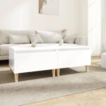vidaXL Bočné stolíky 2 ks vysoký lesk biele 50x46x35 cm spracov. drevo