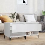 vidaXL Bočné stolíky 2 ks vysoký lesk biele 50x46x50 cm spracov. drevo – Obrázok 3