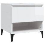 vidaXL Bočné stolíky 2 ks vysoký lesk biele 50x46x50 cm spracov. drevo – Obrázok 6