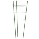 vidaXL Podpery pre záhradné rastliny s 3 krúžkami 5ks zelené 75cm oceľ – Obrázok 4