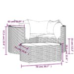 vidaXL 4-dielna záhradná sedacia súprava a vankúše polyratan sivá – Obrázok 11