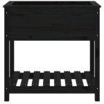 vidaXL Kvetináč s policou čierny 82,5x54x81 cm masívna borovica – Obrázok 5