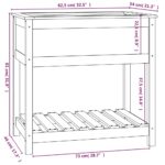 vidaXL Kvetináč s policou čierny 82,5x54x81 cm masívna borovica – Obrázok 8