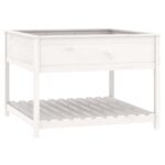 vidaXL Kvetináč s policou biely 111,5x111,5x81 cm masívna borovica – Obrázok 2