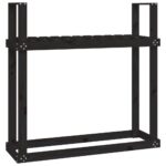 vidaXL Stojan na palivové drevo čierny 110x35x108,5cm masívna borovica – Obrázok 2