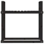 vidaXL Stojan na palivové drevo čierny 110x35x108,5cm masívna borovica – Obrázok 5
