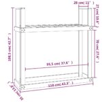 vidaXL Stojan na palivové drevo čierny 110x35x108,5cm masívna borovica – Obrázok 8