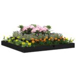 vidaXL Kvetináč čierny 110x110x27 cm borovicový masív – Obrázok 3