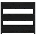 vidaXL Kvetináč čierny 112x25x104,5 cm borovicový masív – Obrázok 5