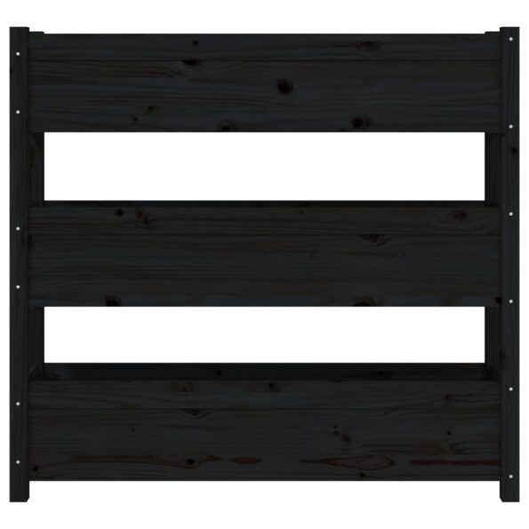vidaXL Kvetináč čierny 112x25x104,5 cm borovicový masív – Obrázok 5