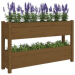 vidaXL Kvetináč medovohnedý 112x25x66 cm borovicový masív – Obrázok 4