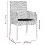 vidaXL Záhradné stoličky so sedákmi 4 ks polyratanové čierne – Obrázok 9