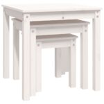 vidaXL Zasúvacie stolíky 3 ks biele borovicový masív – Obrázok 7