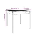 vidaXL Záhradný stolík sivý 82,5x82,5x76 cm borovicový masív – Obrázok 8