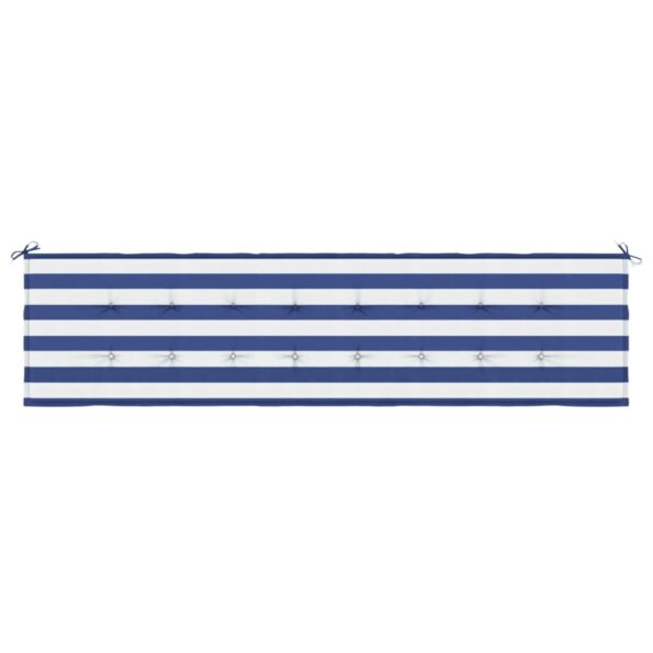 vidaXL Podložka na záhradnú lavičku modro-biele pruhy 200x50x3cm látka – Obrázok 4