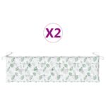 vidaXL Podložky na záhradnú lavičku 2 ks, listy, oxfordská látka – Obrázok 2