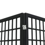 vidaXL Skladací paraván s 5 panelmi japonský štýl 200x170 cm čierny – Obrázok 5