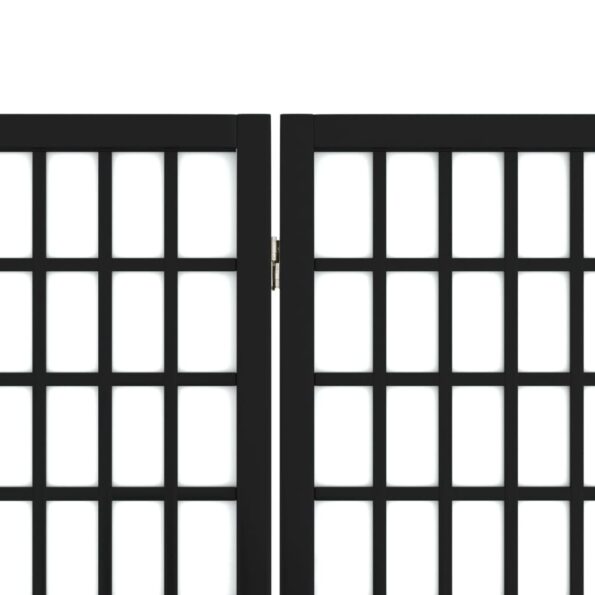vidaXL Skladací paraván s 5 panelmi japonský štýl 200x170 cm čierny – Obrázok 6