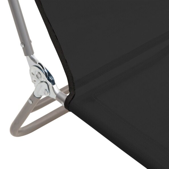 vidaXL Skladacie lehátka 2 ks čierne textilén a oceľ – Obrázok 10