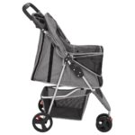 vidaXL Skladací kočík pre psa sivý 80x46x98 cm oxfordská tkanina – Obrázok 5