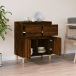 vidaXL Komoda hnedý dub 60x35x70 cm spracované drevo – Obrázok 3