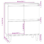 vidaXL Komoda biela 60x35x70 cm spracované drevo – Obrázok 10