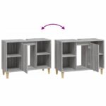 vidaXL Umývadlová skrinka sivý dub sonoma 80x33x60 cm kompozitné drevo – Obrázok 9