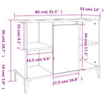 vidaXL Umývadlová skrinka biela 80x33x60 cm kompozitné drevo – Obrázok 11