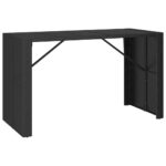 vidaXL Záhradný stôl so sklenenou doskou čierny 185x80x110cm polyratan – Obrázok 2