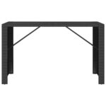 vidaXL Záhradný stôl so sklenenou doskou čierny 185x80x110cm polyratan – Obrázok 3