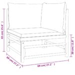 vidaXL 4-dielna záhradná sedacia súprava bledosivé vankúše bambus – Obrázok 7