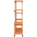 vidaXL Stojan na kvetiny s kolieskami 110x25x115 cm masívna jedľa – Obrázok 5