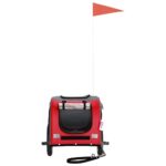 vidaXL Cyklovozík pre zvieratá, červeno sivý, oxfordská látka, železo – Obrázok 4