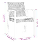 vidaXL Záhradné stoličky s vankúšmi 2 ks hnedé 56,5x57x83 cm polyratan – Obrázok 9