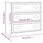 vidaXL Komoda betónovo sivá 70x35,5x67,5 cm spracované drevo – Obrázok 10