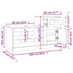 vidaXL Botník čierny 100x42x60 cm kompozitné drevo – Obrázok 11