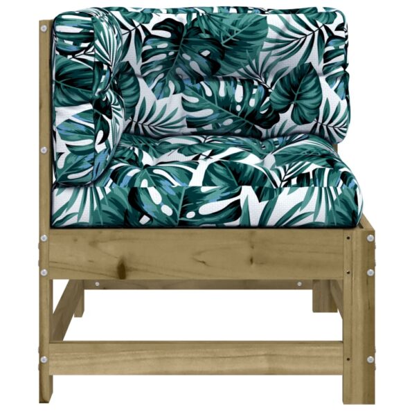 vidaXL Rohová pohovka s podložkami impregnovaná borovica – Obrázok 3