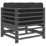 vidaXL Rohová pohovka s podložkami sivá borovicový masív – Obrázok 5