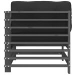 vidaXL Rohové pohovky s vankúšmi 2 ks sivé borovicový masív – Obrázok 6