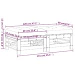 vidaXL Záhradné podnožky s vankúšmi 2 ks borovicový masív – Obrázok 10