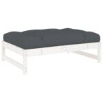 vidaXL Záhradná podnožka biela 120x80 cm masívna borovica – Obrázok 2