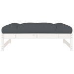 vidaXL Záhradná podnožka biela 120x80 cm masívna borovica – Obrázok 4