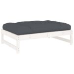 vidaXL Záhradná podnožka biela 120x80 cm masívna borovica – Obrázok 6