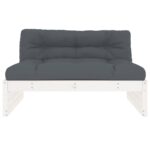 vidaXL Stredová pohovka biela 120x80 cm borovicový masív – Obrázok 3