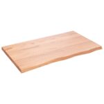 vidaXL Nástenná polica bledohnedá 100x60x(2-4)cm ošetrený masívny dub