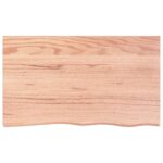 vidaXL Nástenná polica bledohnedá 100x60x(2-4)cm ošetrený masívny dub – Obrázok 2
