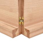 vidaXL Nástenná polica bledohnedá 120x60x(2-6) cm ošetrený masívny dub – Obrázok 6