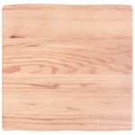 vidaXL Stolová doska, svetlohnedá 60x60x6 cm, ošetrený dub, živé hrany