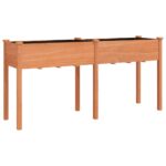 vidaXL Kvetináč s vložkou hnedý 161x45x76 cm jedľový masív – Obrázok 2